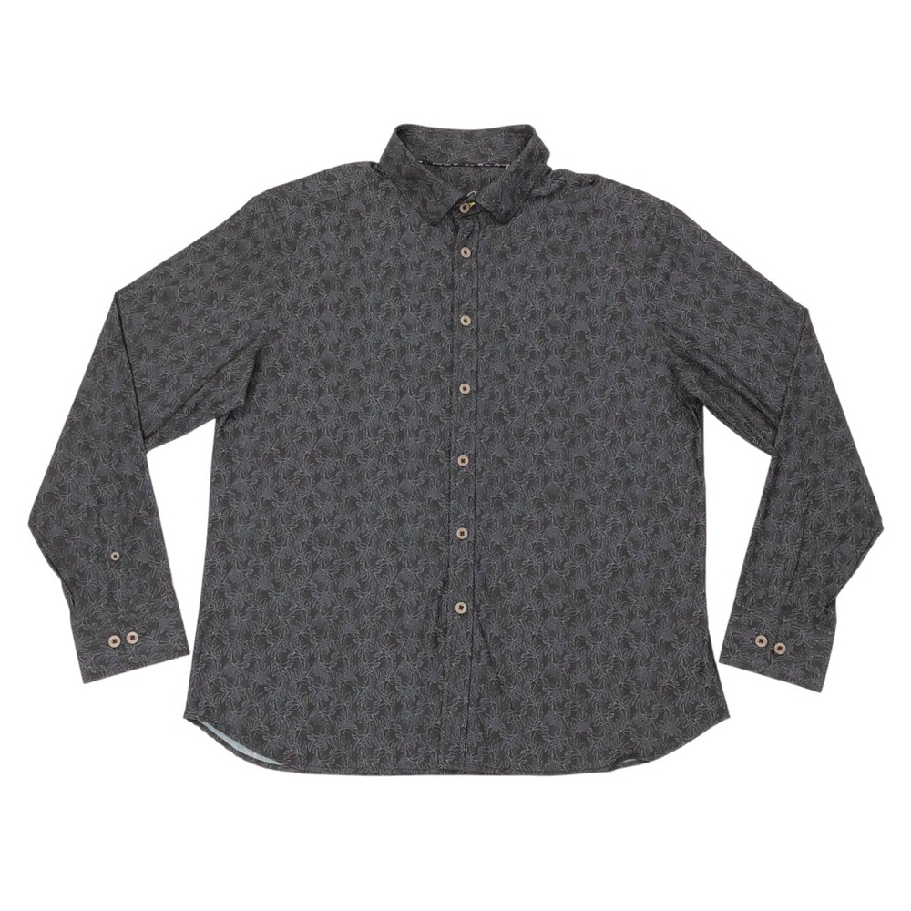 Robert Graham Gray UV Protection Stretch Long Sleeve Shirt Size L Classic Fit - Picture 2 of 11